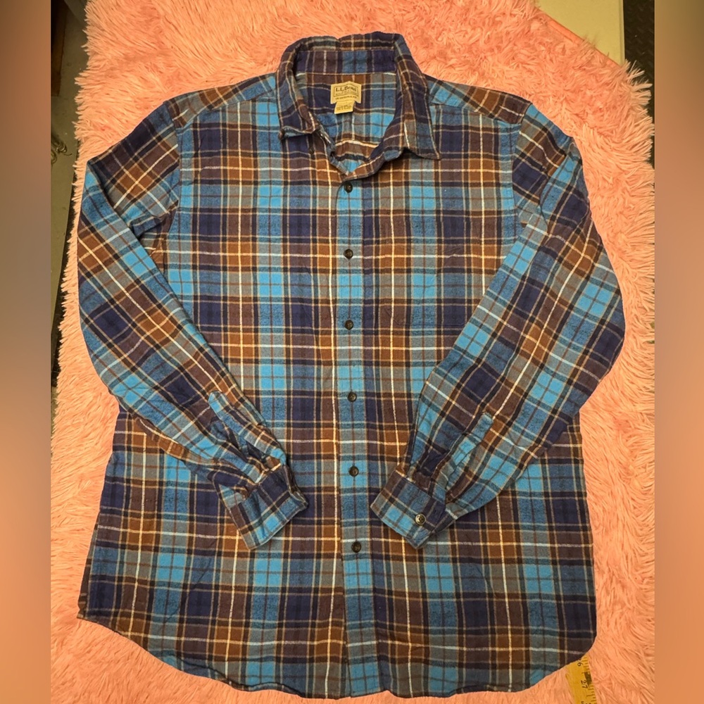 L.L. Bean Blue and Brown Checkered flannel